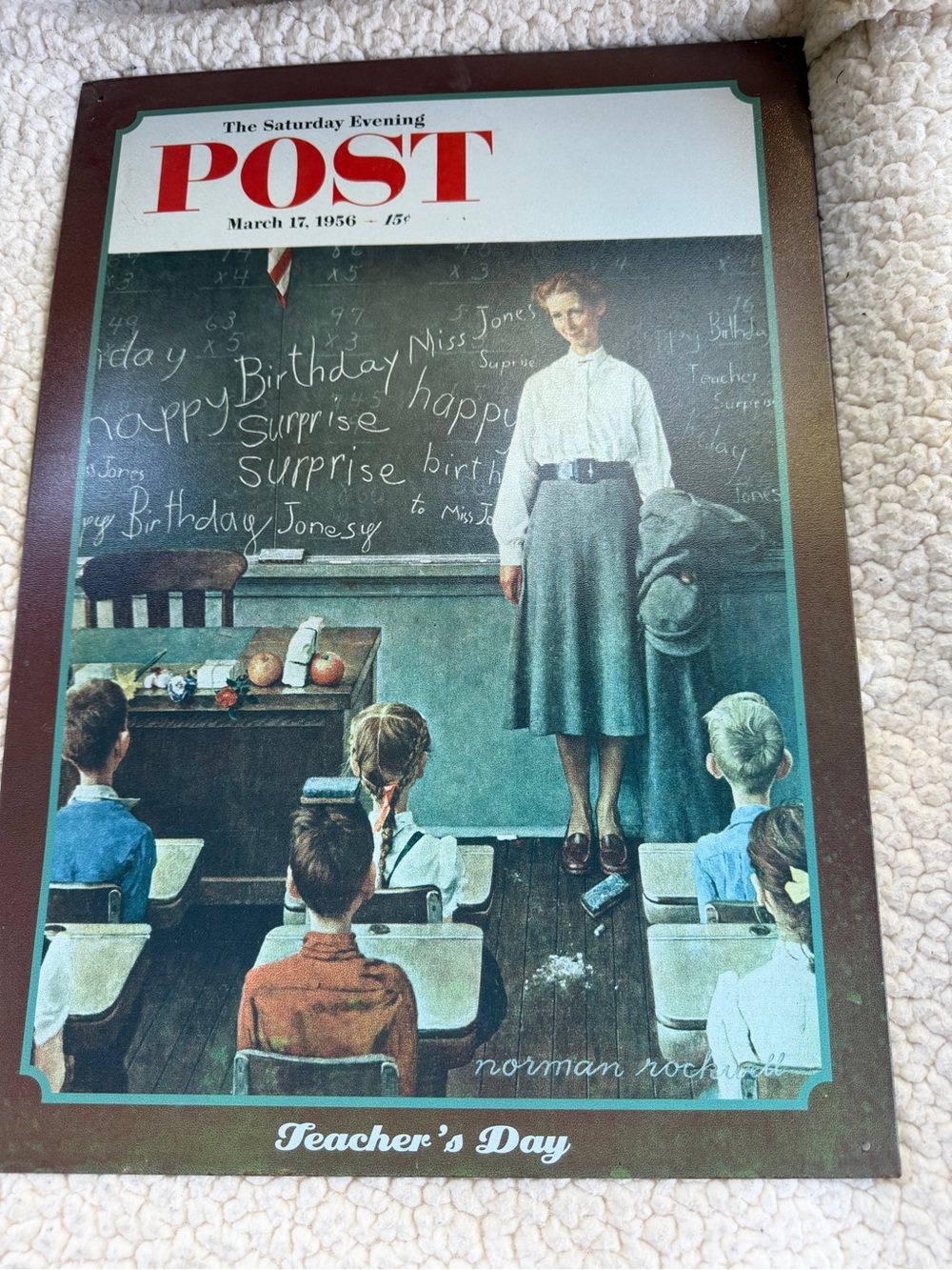 Norman Rockwell Teacher's Day Poster - Green & Brown